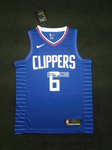 NBA 6 DeAndre Jordan clippers 2017-18 Season Maillot bleu